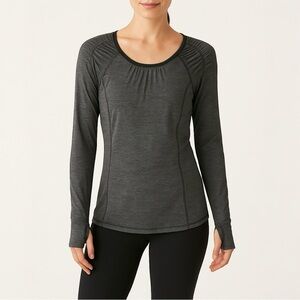 LULULEMON Ruched and Ruffle Long Sleeve Workout Top